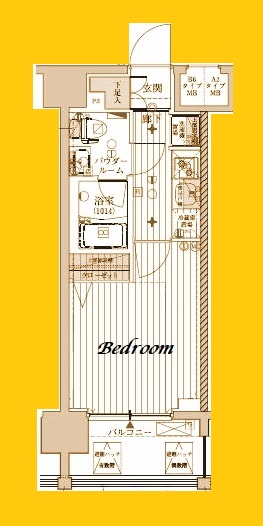 横浜市神奈川区神奈川のマンションの間取り