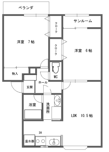 カーサ・フローラVI6号棟の間取り