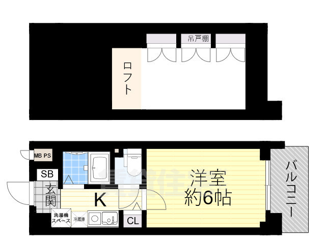 大阪市北区豊崎のマンションの間取り