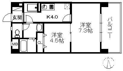 アリエス姪浜駅南の間取り