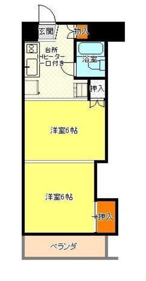 岡山市北区北方のマンションの間取り