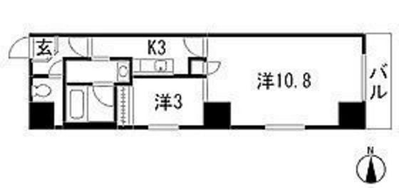 広島市中区鉄砲町のマンションの間取り