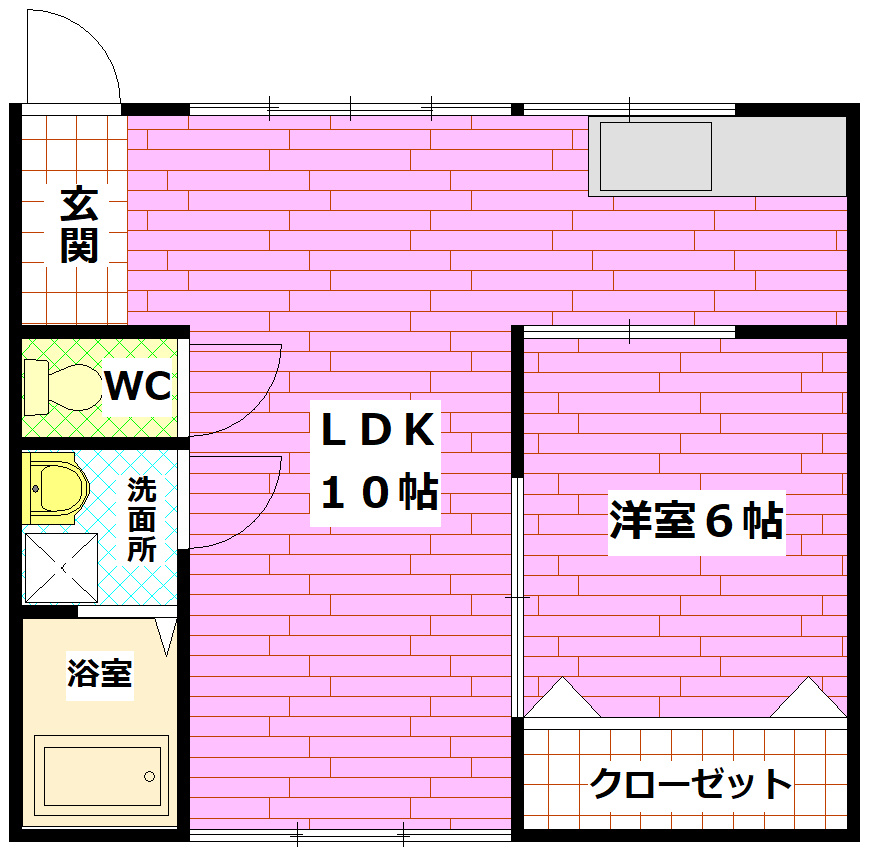 安芸郡熊野町中溝のアパートの間取り