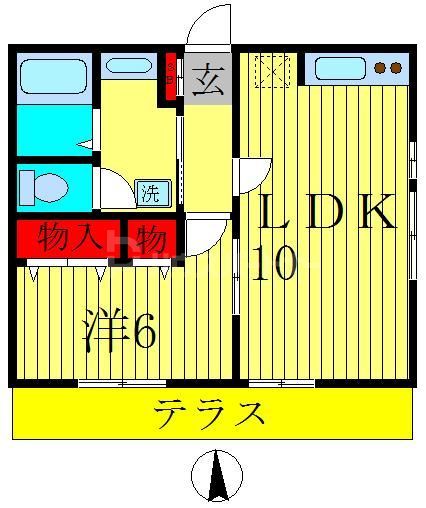 松戸市小金きよしケ丘のアパートの間取り