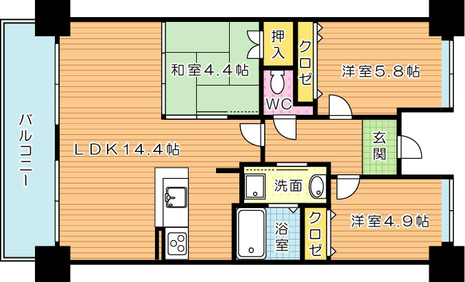 ルワージュ八幡駅前IIの間取り