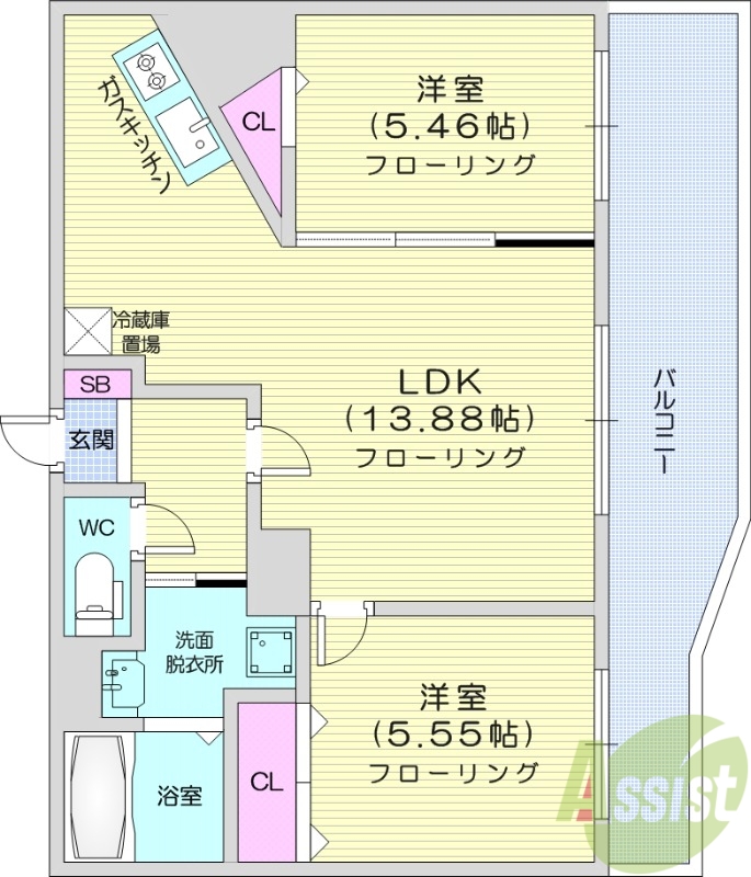 グランカーサ北3条の間取り