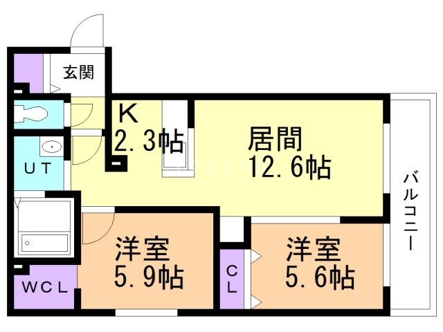 札幌市南区真駒内本町のマンションの間取り