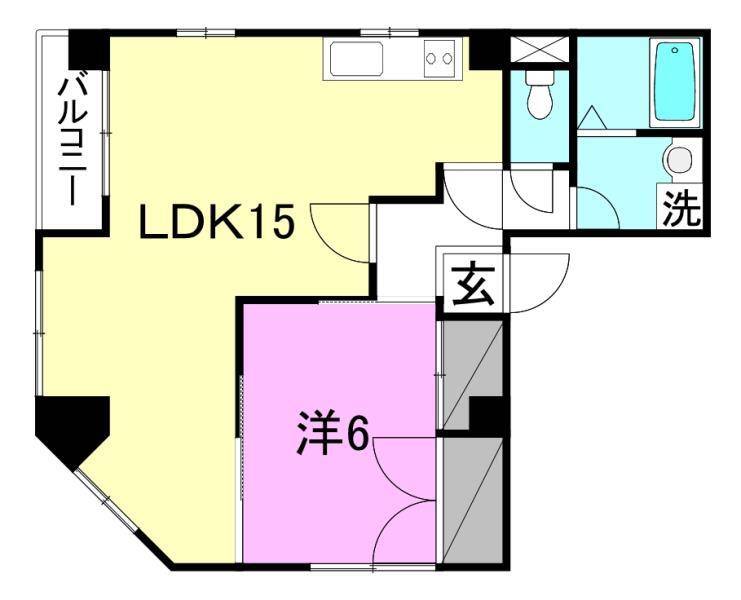 松山市木屋町のマンションの間取り