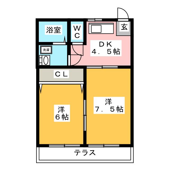 ユタカハウス　西棟の間取り