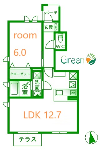 茅ヶ崎市中島のアパートの間取り