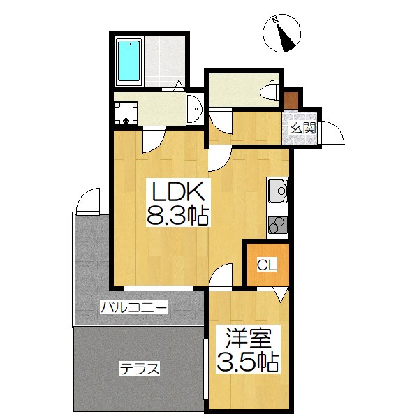 【仮）御陵中筋町共同住宅の間取り】