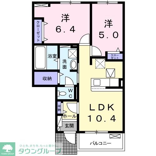 横浜市瀬谷区東野のアパートの間取り