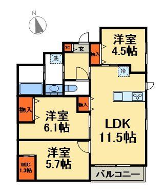 我孫子市白山のマンションの間取り