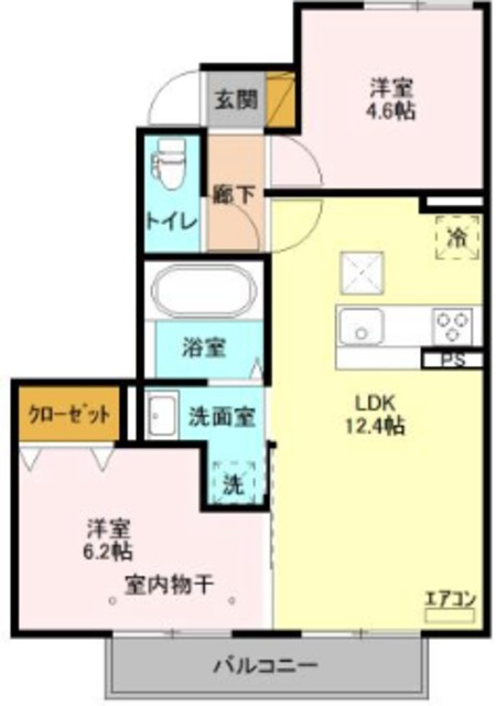 ランセ今谷 Eの間取り