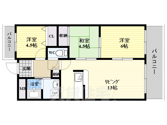 生島リバーサイドマンションD棟の間取り