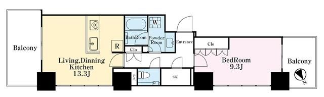 ローレルタワー　ルネ浜松町の間取り