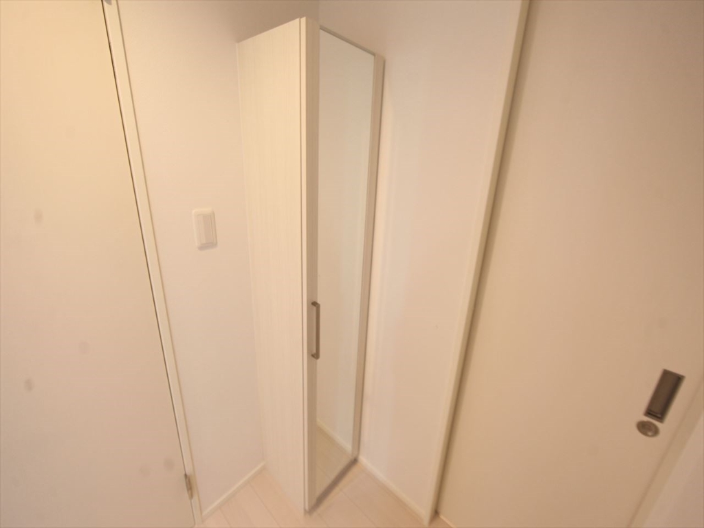 玄関　玄関シューズボックス　姿見鏡付き（収納充実してます）同型写真