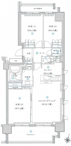 グローリオ横浜根岸の間取り写真