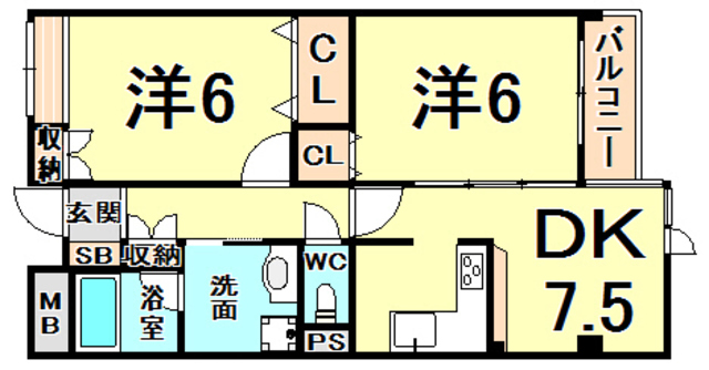 ヒルズ上甲子園の間取り写真