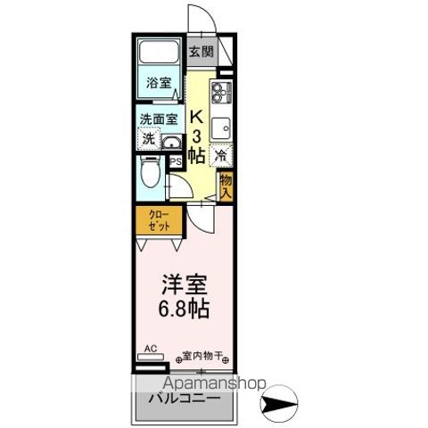 ＪＲ中央線 八王子駅 徒歩13分 3階建 築6年の間取り写真