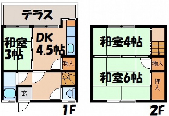 広島市南区西蟹屋のアパートの間取り