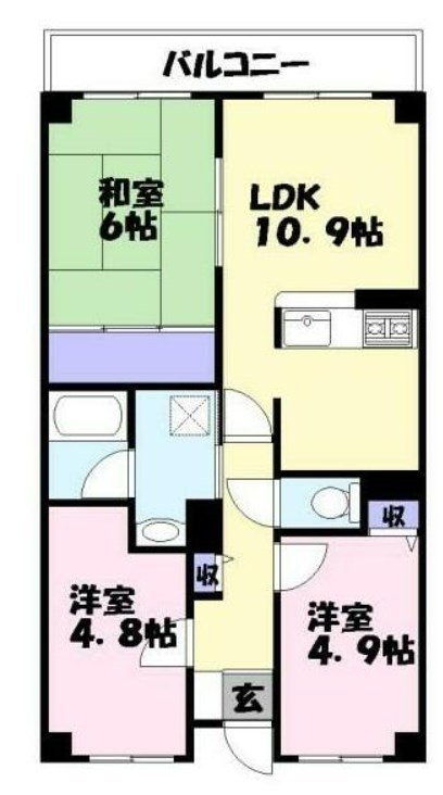 姫路市幸町のマンションの間取り