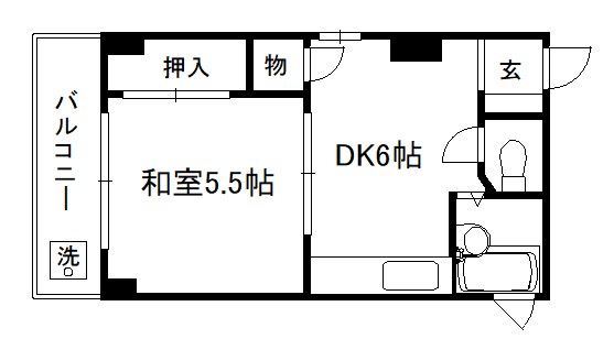 万里小路ハイツの間取り