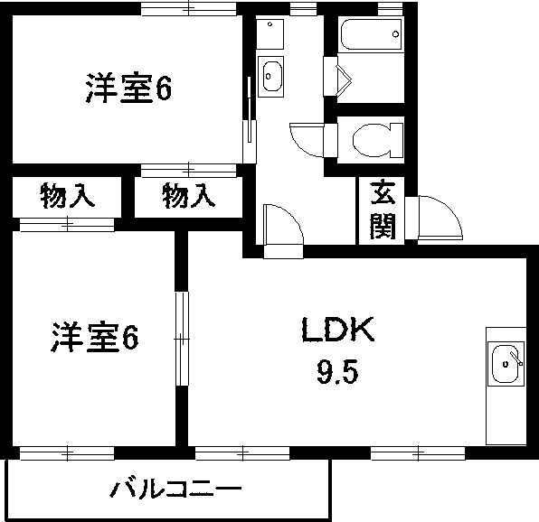 知多市西巽が丘のアパートの間取り