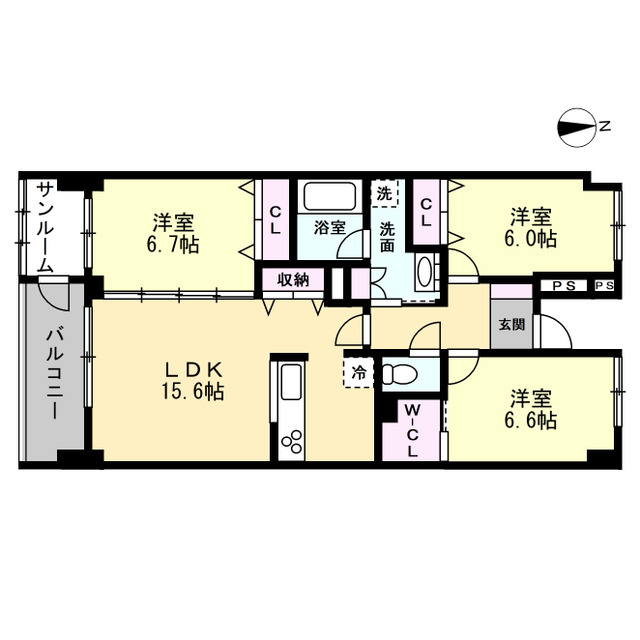 シェモア丸の内の間取り