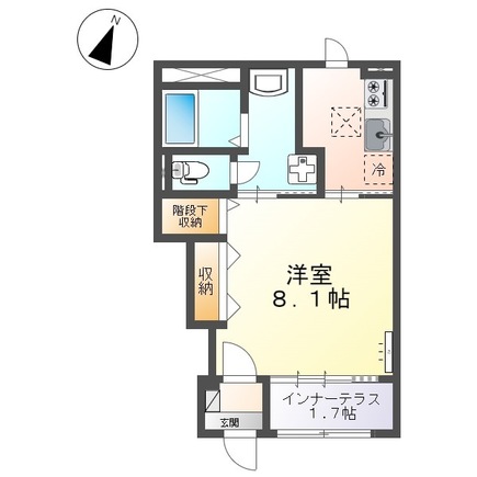 松江市東出雲町揖屋のアパートの間取り