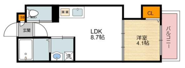 Mv.imp大阪西加賀屋の間取り