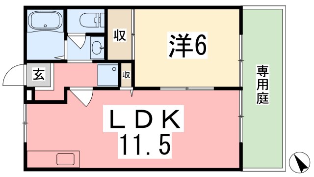 姫路市大津区勘兵衛町のアパートの間取り