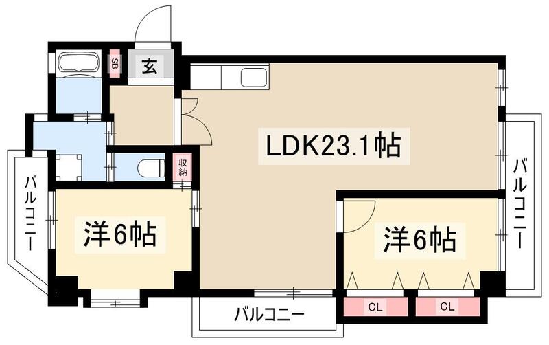 パレス鹿子殿の間取り