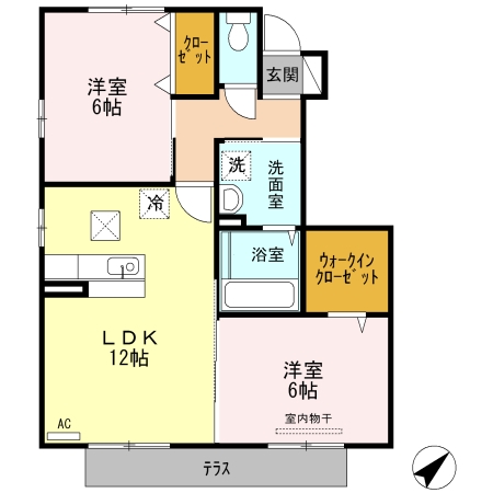 トワヴェールA棟の間取り