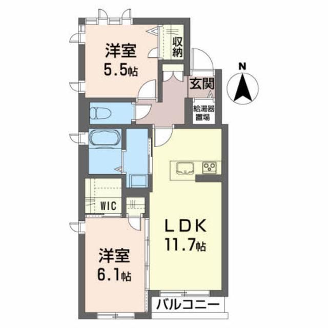 郡山市咲田のマンションの間取り