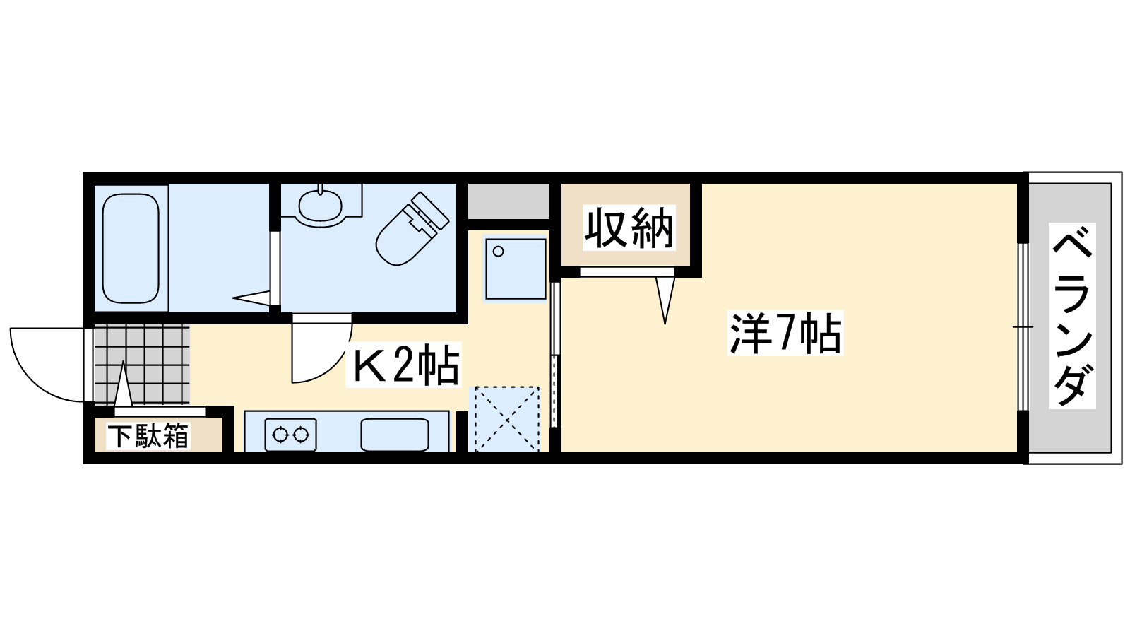 阪南市尾崎町のアパートの間取り