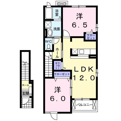 浜松市浜名区尾野のアパートの間取り