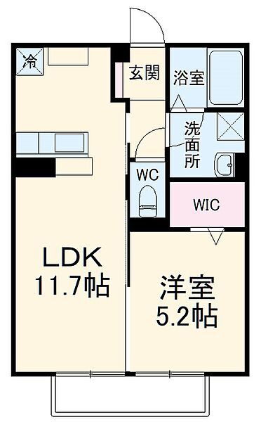 常総市水海道宝町のアパートの間取り