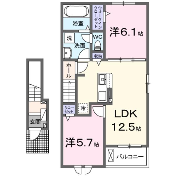 倉吉市丸山町のアパートの間取り