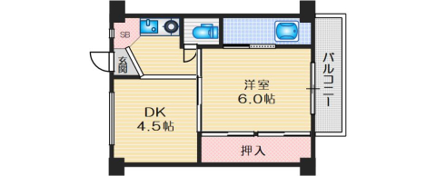 ビレッジハウス服部5号棟の間取り