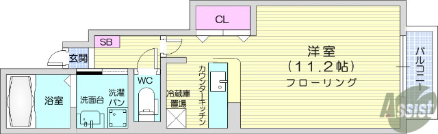 仙台市泉区本田町のアパートの間取り