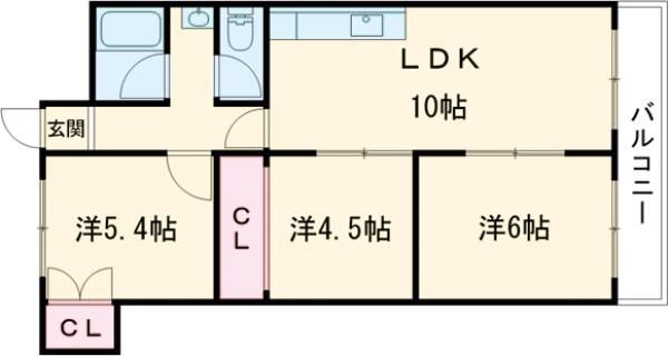 札幌市白石区南郷通のマンションの間取り