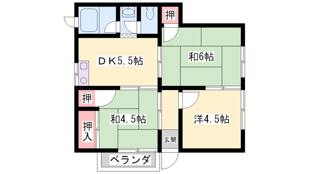 パールハイツ新野辺の間取り