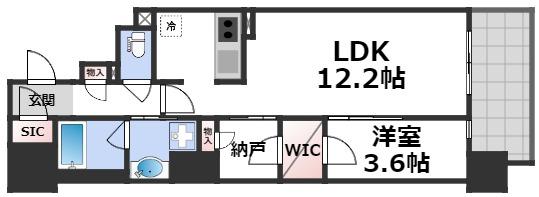 RJRプレシア南堀江の間取り