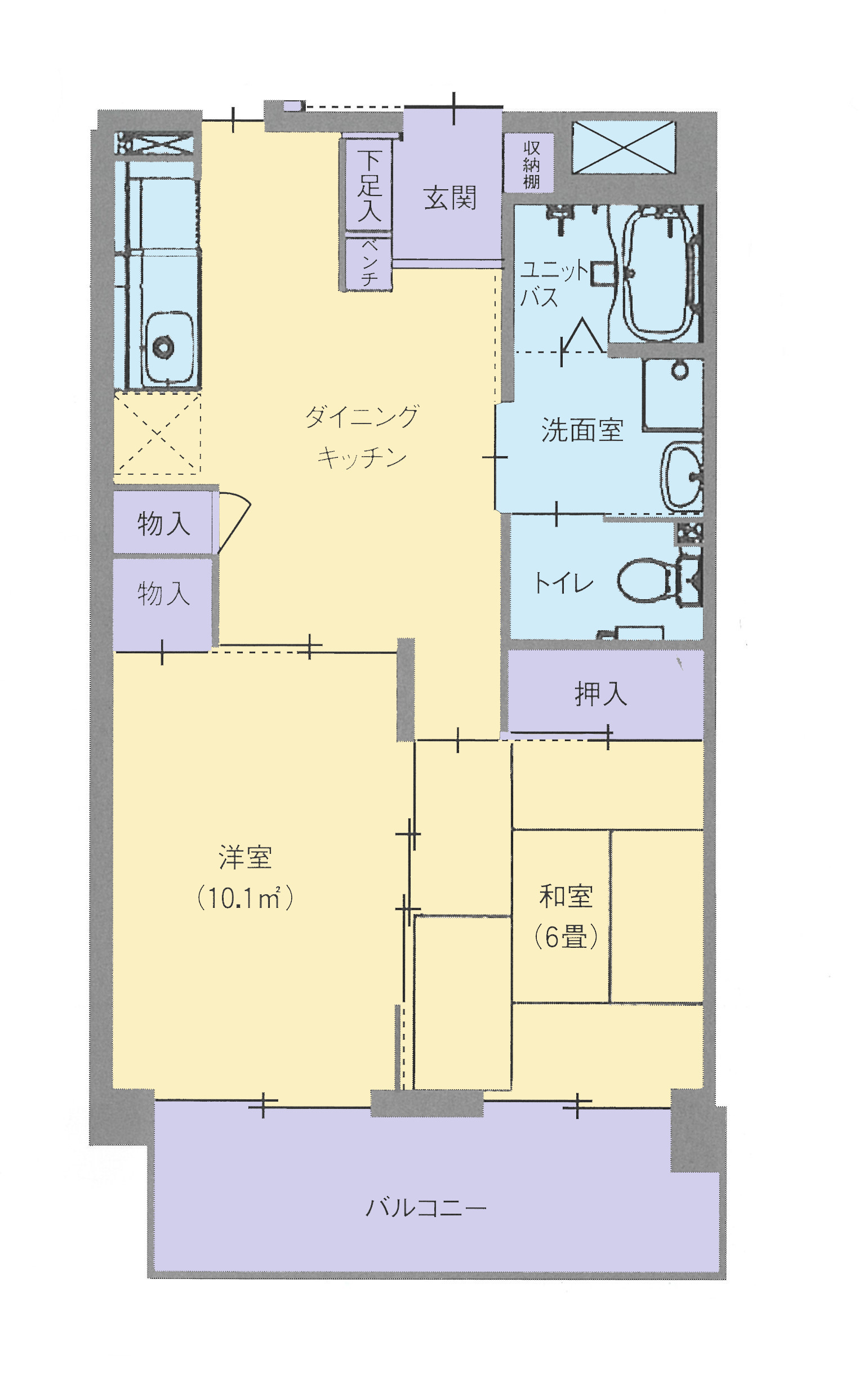 マロニエハイツ陽北B棟の間取り