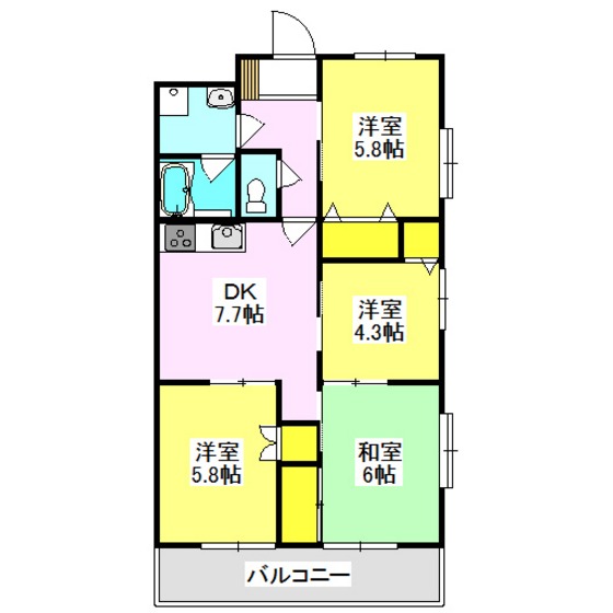 オーネストマンションの間取り