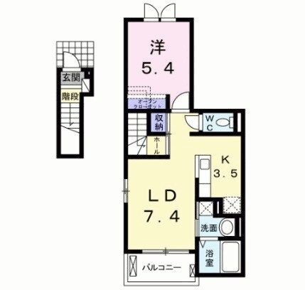 北九州市門司区大里桃山町のアパートの間取り