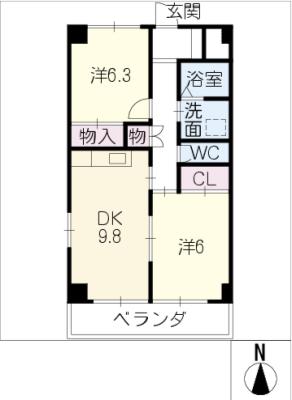 【パークサイドマンション奥野の間取り】