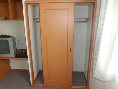 収納　丈の長い服も掛けられます。