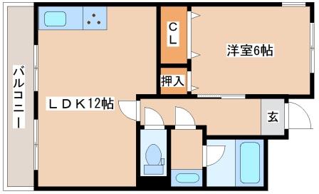 カーサベラヴィスタ福田の間取り